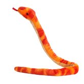 A red and orange corn snake plush toy from Aurora with iconic banded markings.