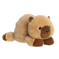 A soft brown plush capybara with a plump body and calm expression from Rumplers by Aurora plush.