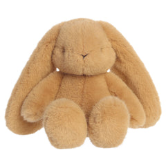 A bunny plush toy from Aurora with long floppy ears, neutral fur, and a softly weighted body.