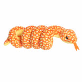 Unique candy corn patterned snake plush, soft and clingy, ideal for adventure-seekers