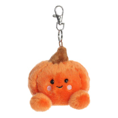Orange pumpkin clip-on plush with a sweet face and small clip