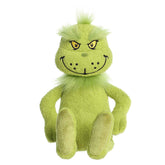Festive green Grinch plush with his characteristic grin, ideal for fans and holiday gift-giving.