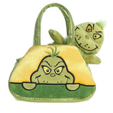 Peek-A-Boo Grinch plush carrier - crafty grin and functional purse design