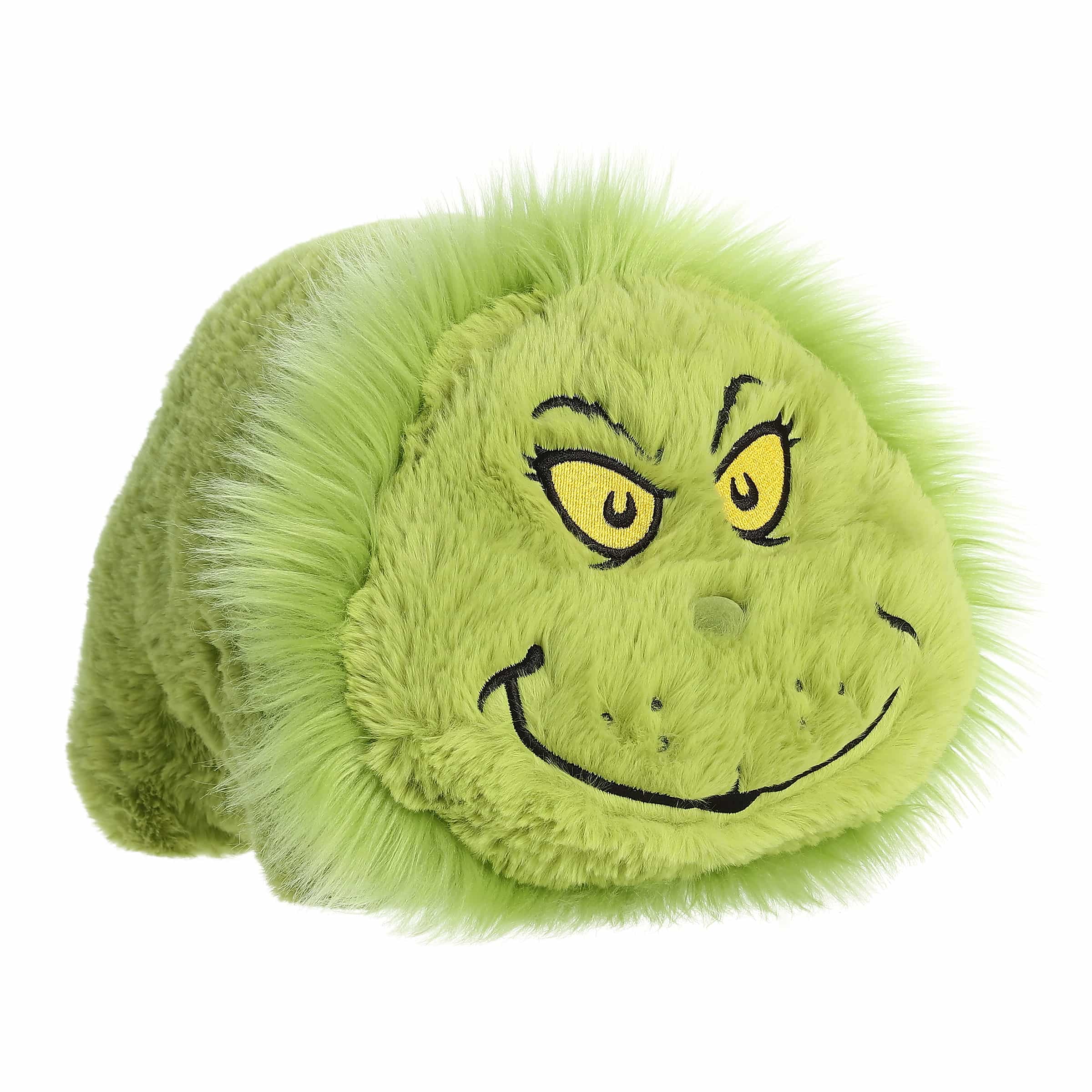 Potato-shaped Spudsters Grinch plush, perfect for engaging with Dr. Seuss's timeless stories