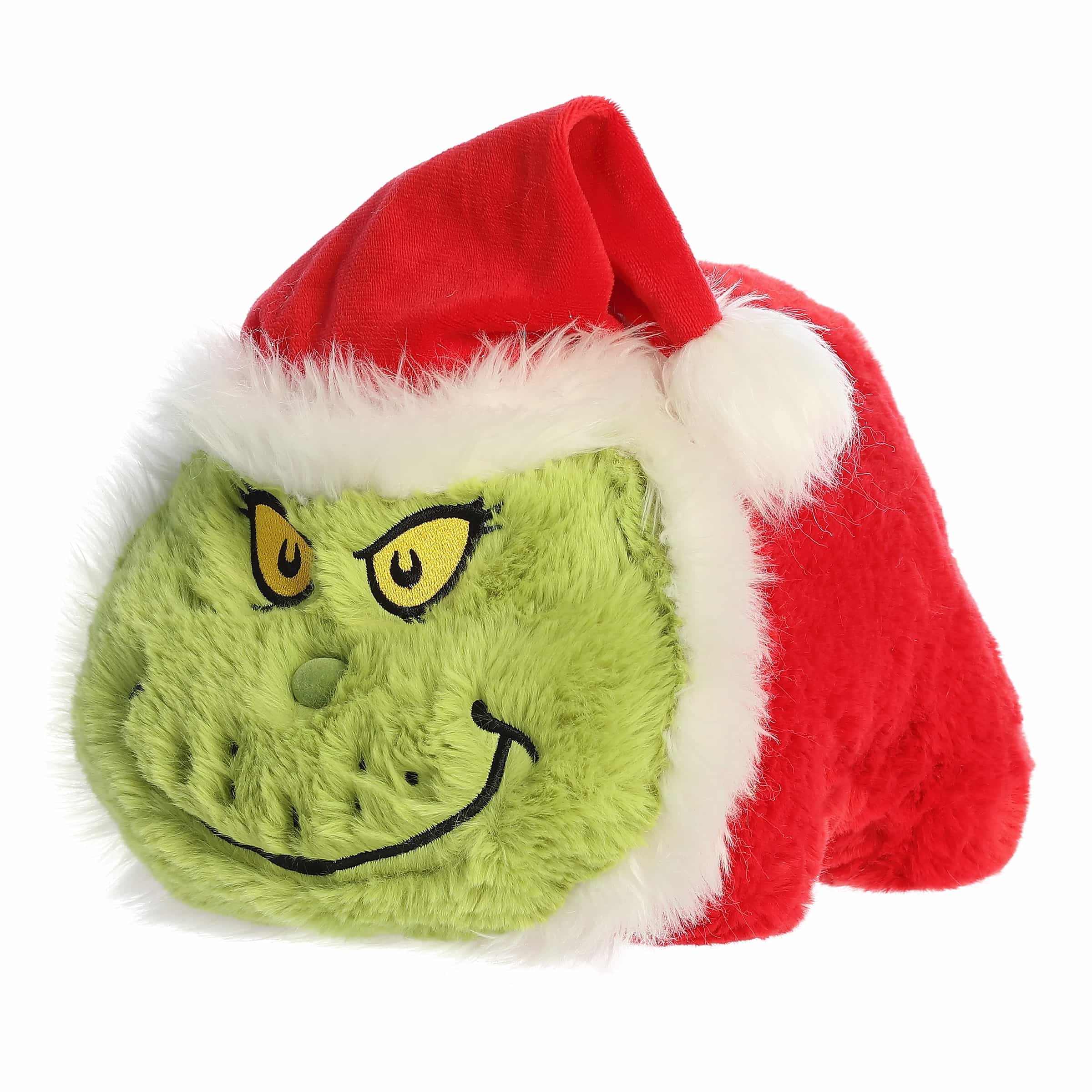 Santa Grinch plush with a Spudsters potato-shaped body, soft and huggable