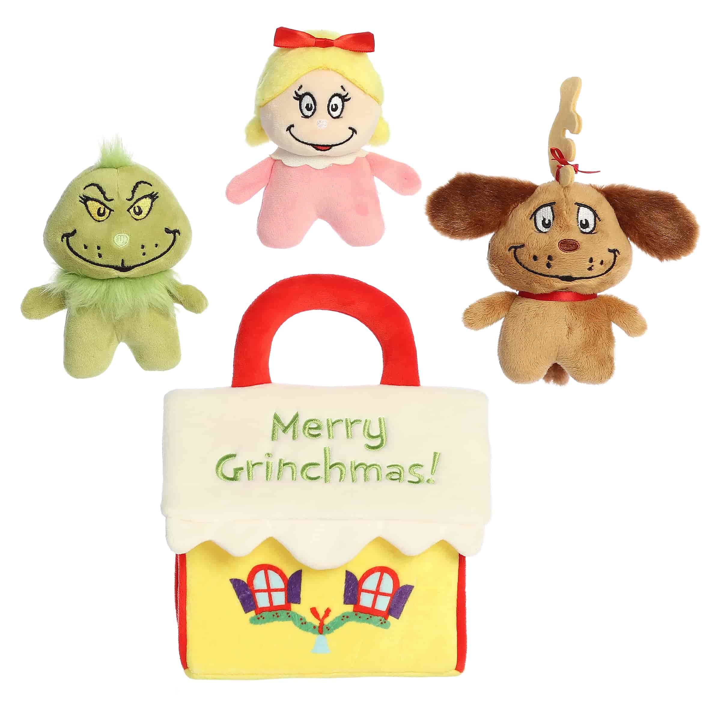 Soft Who house playset with Grinch, Max, Cindy Lou-Who, and a Christmas tree