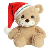 My Beary 1st Christmas plush from Aurora's Precious Moments collection, bear with Santa hat, perfect for holiday memories.