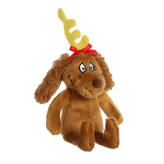 Max plush from Dr. Seuss by Aurora, with floppy ears and an antler, embodying loyalty and friendship