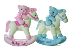 Baby Girl Rocking Horse plush from Musicals! by ebba, pink and lime with music