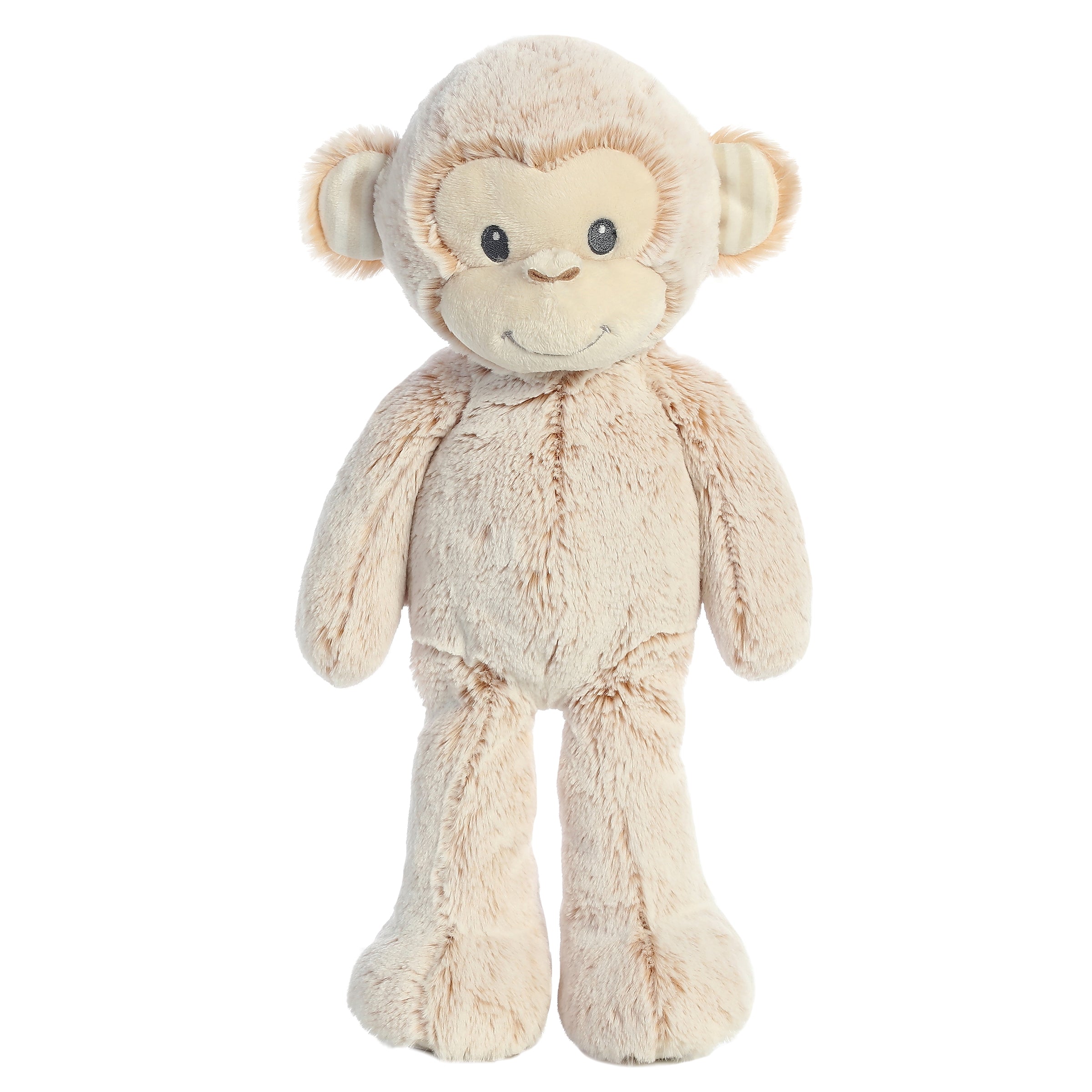 Marlow Monkey plush from Cuddlers by ebba, featuring soft beige fur and two-toned ears
