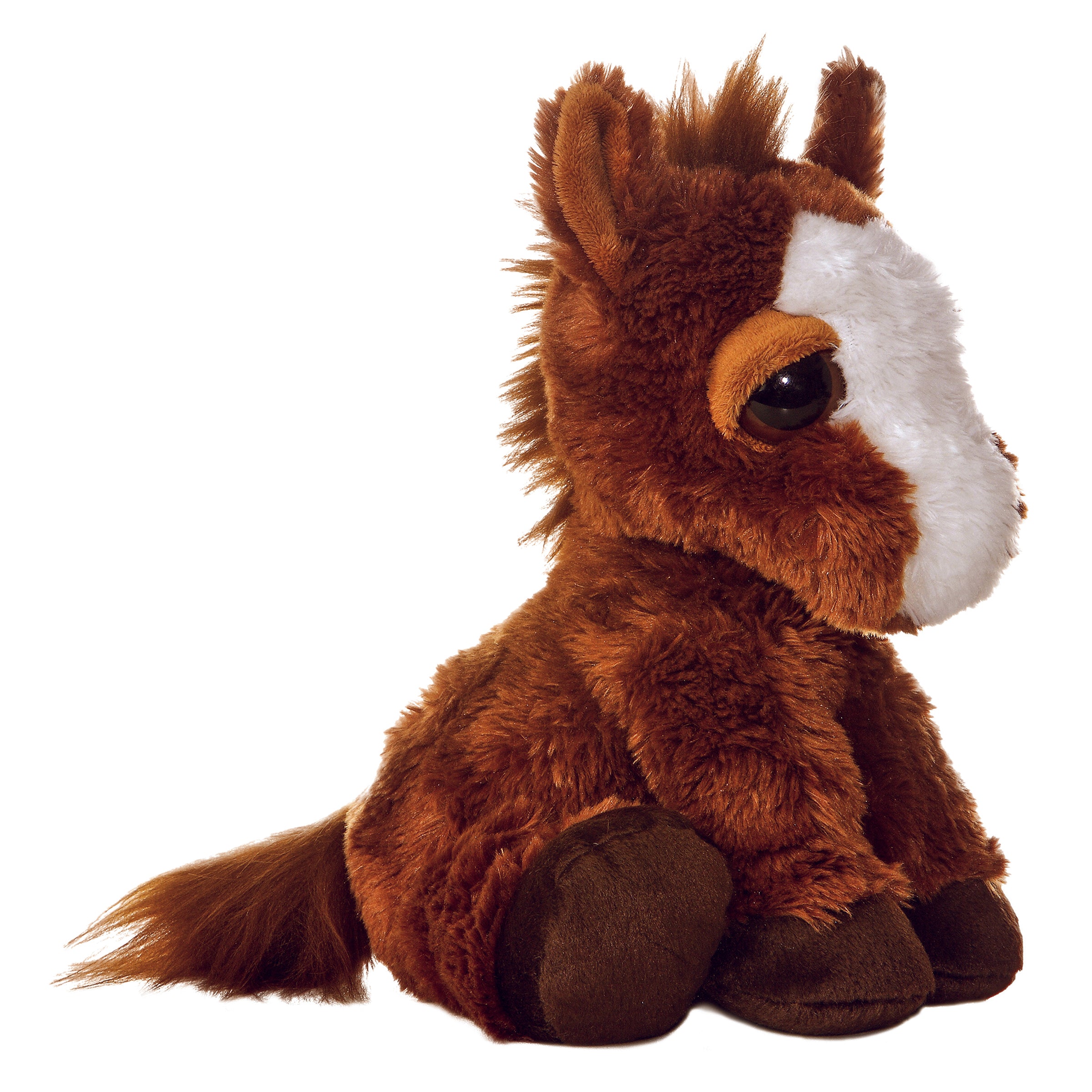 Prancer Pony plush from Dreamy Eyes by Aurora, with brown fur and a white face
