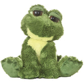 Fantabulous Frog plush from Dreamy Eyes by Aurora, with a green body and yellow belly