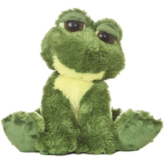 Fantabulous Frog plush from Dreamy Eyes by Aurora, with a green body and yellow belly