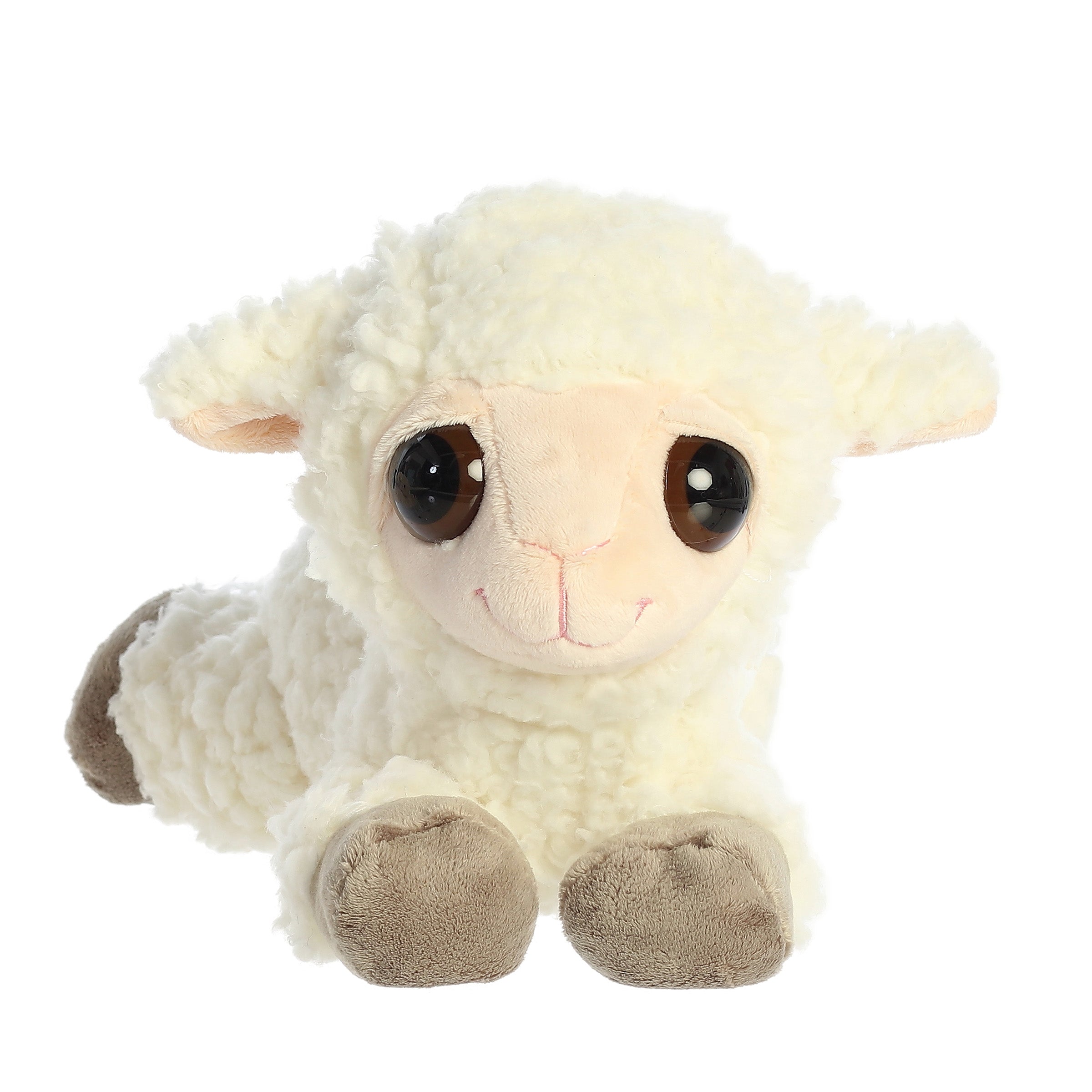 Lea Lamb plush from Dreamy Eyes by Aurora, with soft white curls and warm and inviting eyes
