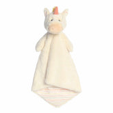 Starlight Unicorn Luvster, a plush blanket with a unicorn head, crafted from soft fabrics, ideal for a baby's comfort