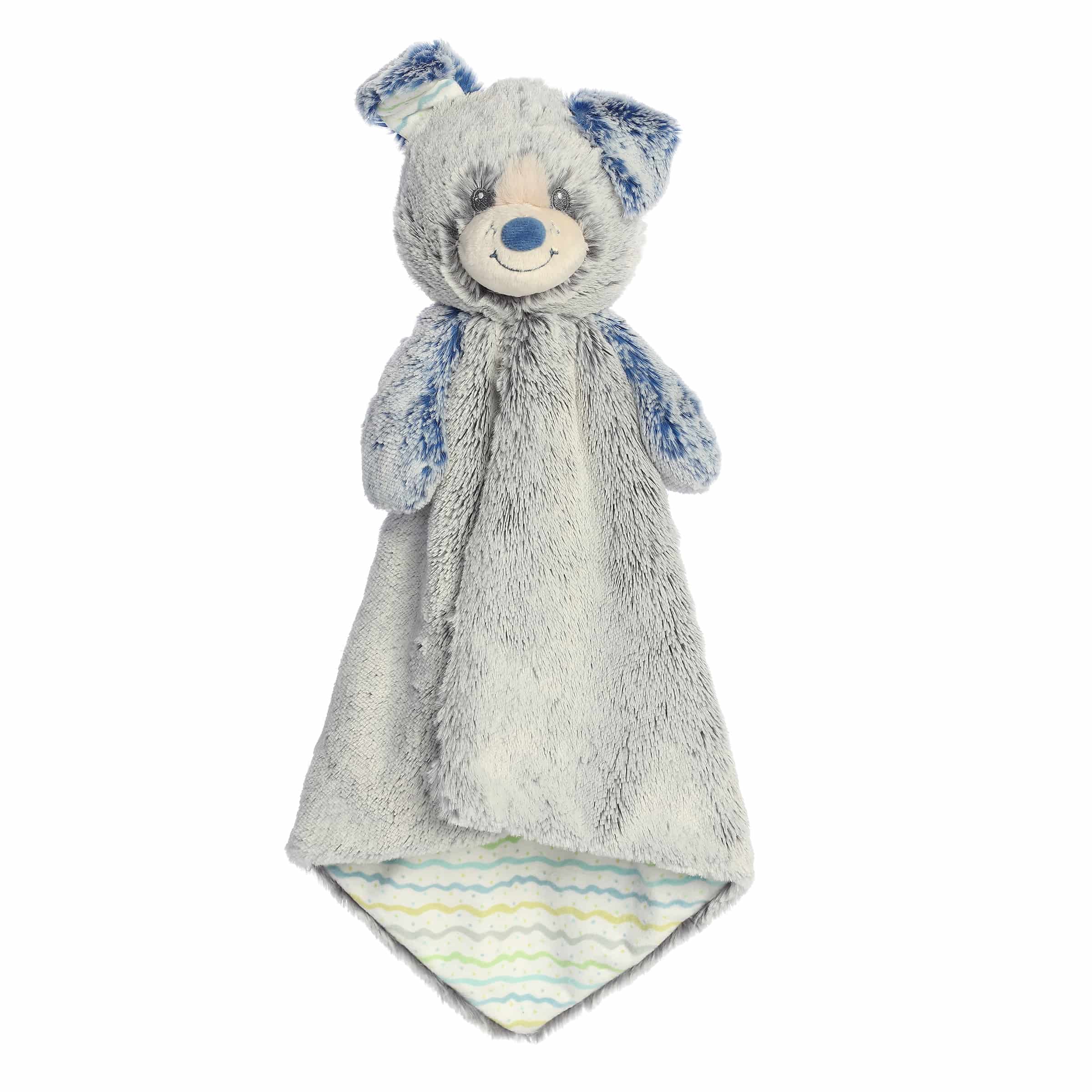 Piper Pup Luvster, a plush puppy blanket with soft, two-toned fabric, designed to comfort infants