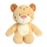 A soft plush leopard with crinkle and squeaker features from Cuddler Squeakers by ebba