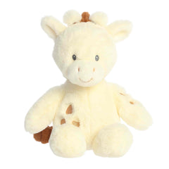 A soft plush giraffe with crinkle and squeaker features from Cuddler Squeakers by ebba.