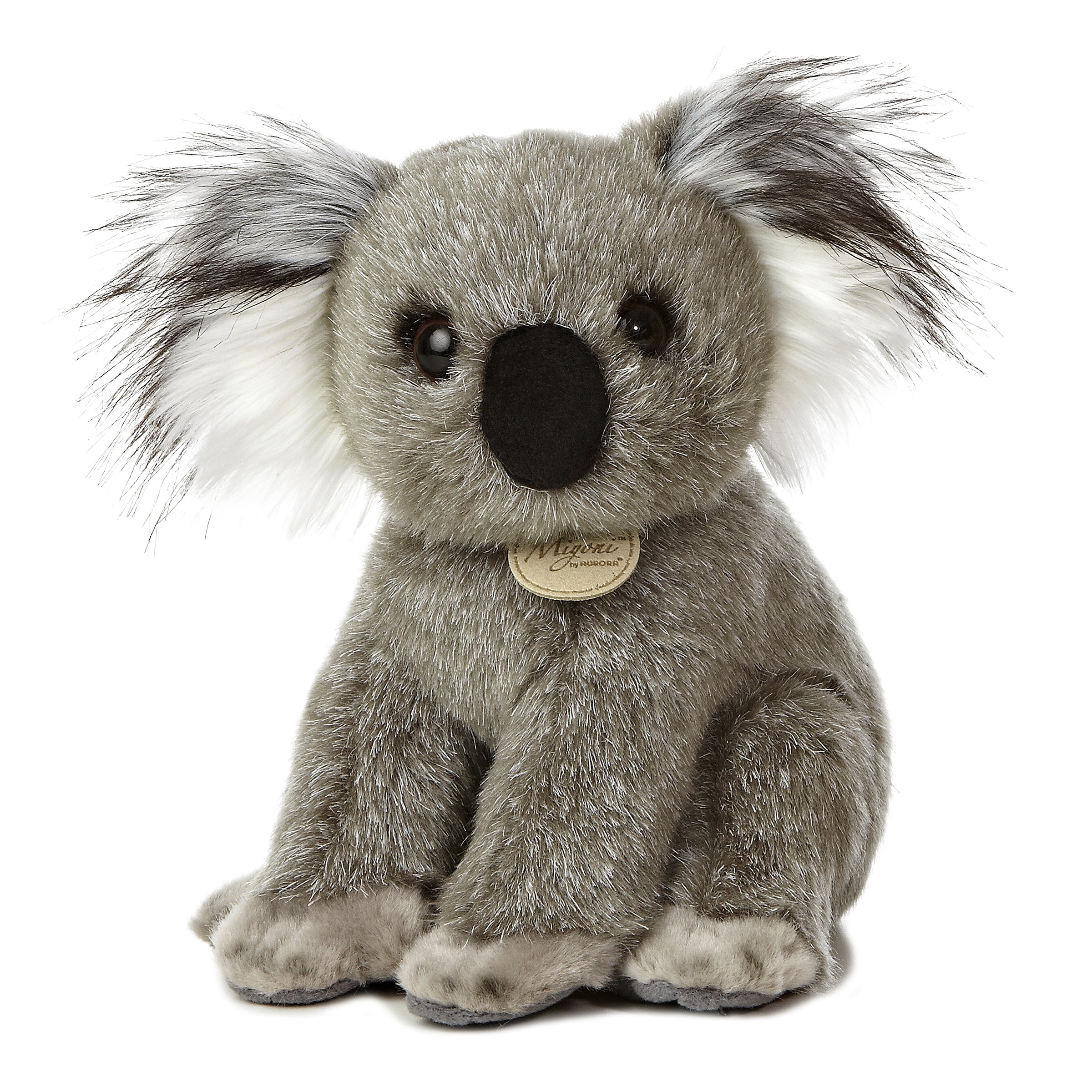 A grey koala plush toy from Miyoni by Aurora with round ears and a black nose.