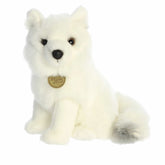 Realistic Arctic Fox plush with soft, white fur and an alert posture, perfect for Christmas