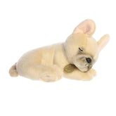 A soft cream French Bulldog plush in a peaceful sleeping pose from Miyoni Tots by Aurora.