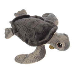 A soft gray and cream plush sea turtle with detailed flippers from Miyoni Tots by Aurora.