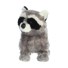 Plush raccoon with masked face and soft tail, perfect for cuddles and stories.