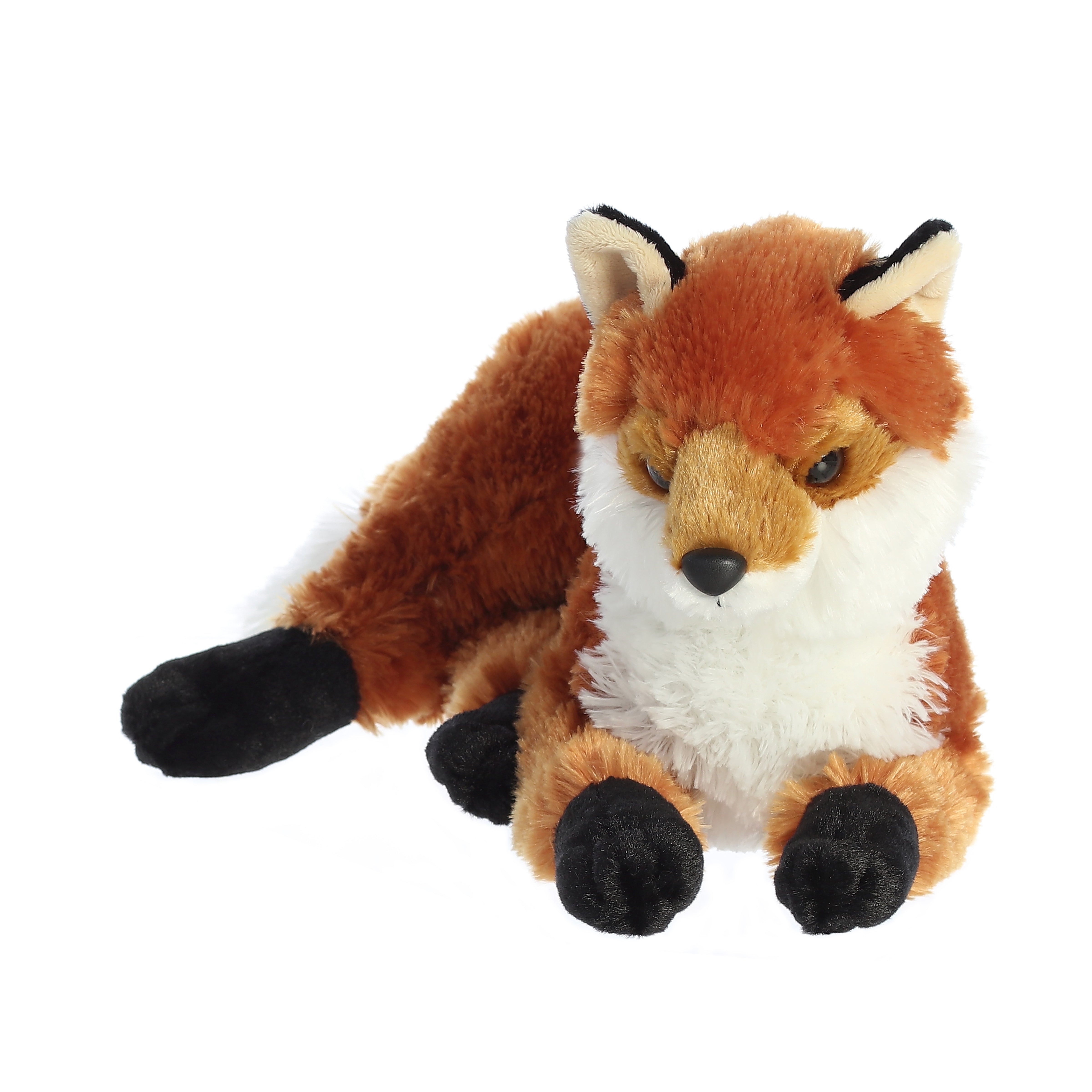 Plush toy of a fox with reddish fur, white accents, and alert ears, ready for forest adventures.