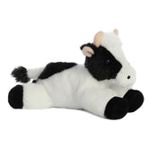 Black and white cow plush toy from Mini Flopsie by Aurora with perky ears and a sweet expression.