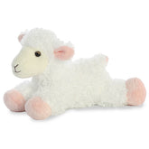 Lana the Lamb plush, soft white fleece, pink accents, from Aurora's Mini Flopsie collection