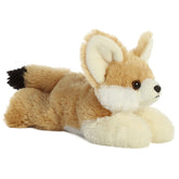 A sandy fennec fox plush toy from Mini Flopsie by Aurora with oversized ears and a fluffy tail.