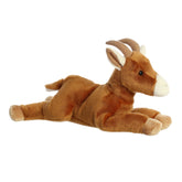Gemma Goat plush from Flopsie™, plush brown coat, white accents, curved horns, great for all ages.