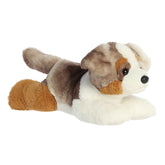 Arlo Australian Shepherd plush from Flopsie, with multicolored fur and expressive eyes, perfect for cuddles and play.