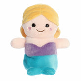 Serena Mermaid plush, purple top and turquoise tail with yellow hair, ocean-themed.