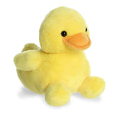 A Rubber Ducky plush from Palm Pals, featuring bright yellow fur and an inviting smile