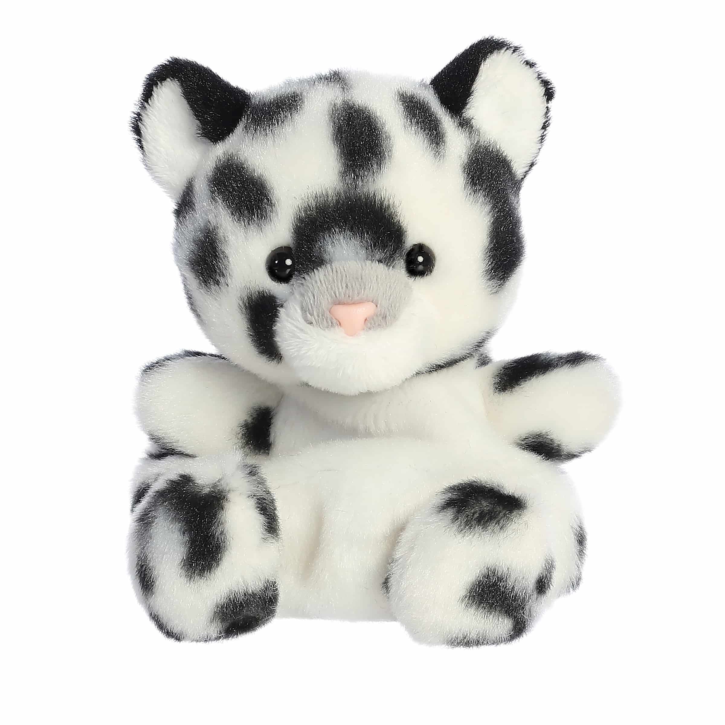Snow Leopard plush from Palm Pals, featuring soft patterned fur and gentle pink nose