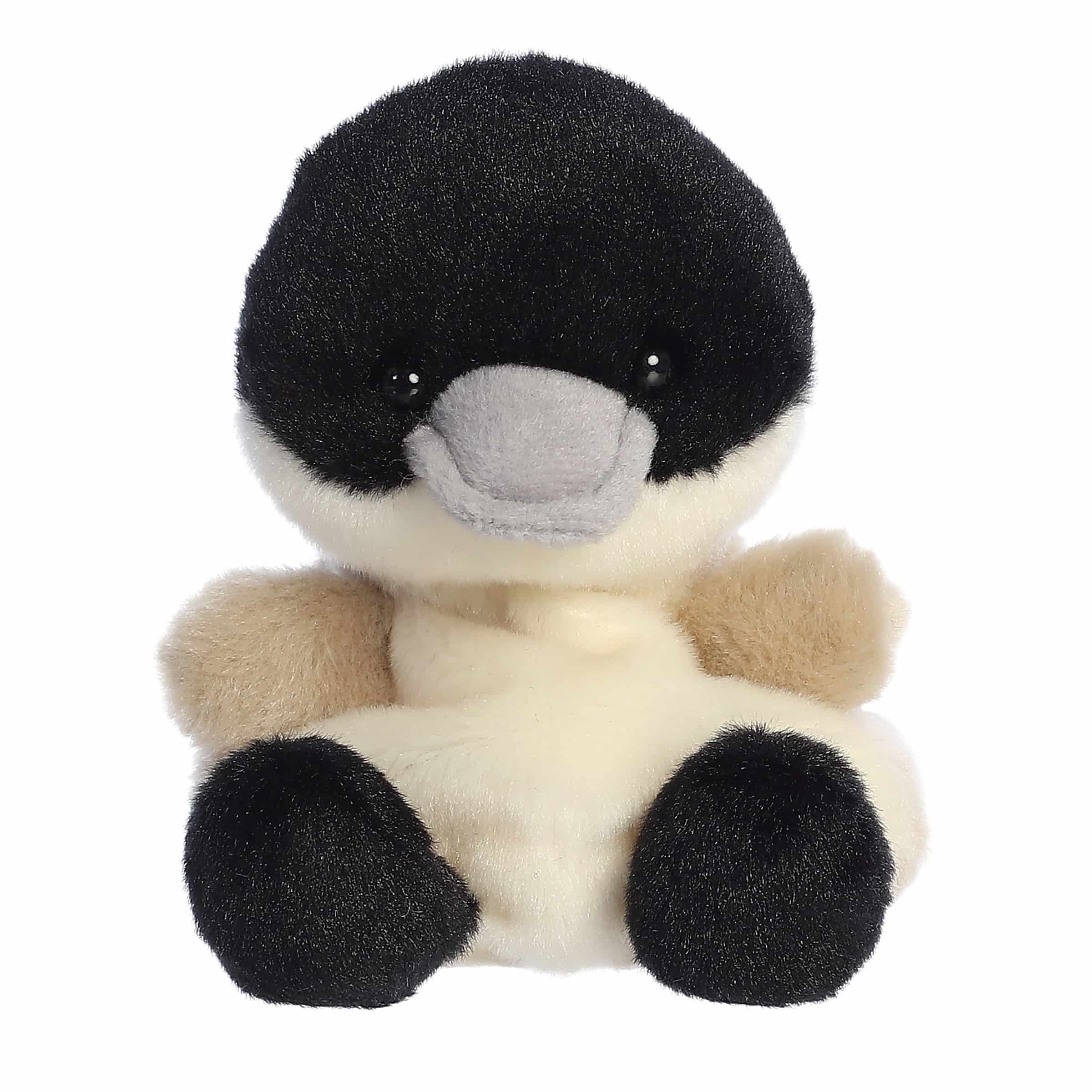 Canadian Goose plush from Palm Pals, featuring a black and white design with a creamy belly