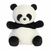 Panda plush from Party-Sized Palm Pals, featuring stark black and white coloring and friendly eyes