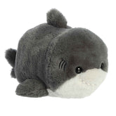 Sebastian Shark plush from Spudsters, potato-like body, gentle features, soft