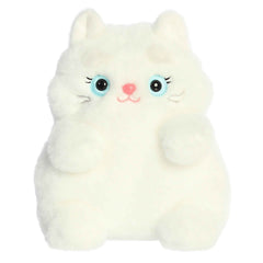 Angel plush from MewMews, pristine white with blue eyes, heartwarming expression, comes with personality booklet and sticker