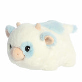 Blueberry Cow plush from the Spudsters collection, featuring eye-catching blue and white fur and an endearing expression