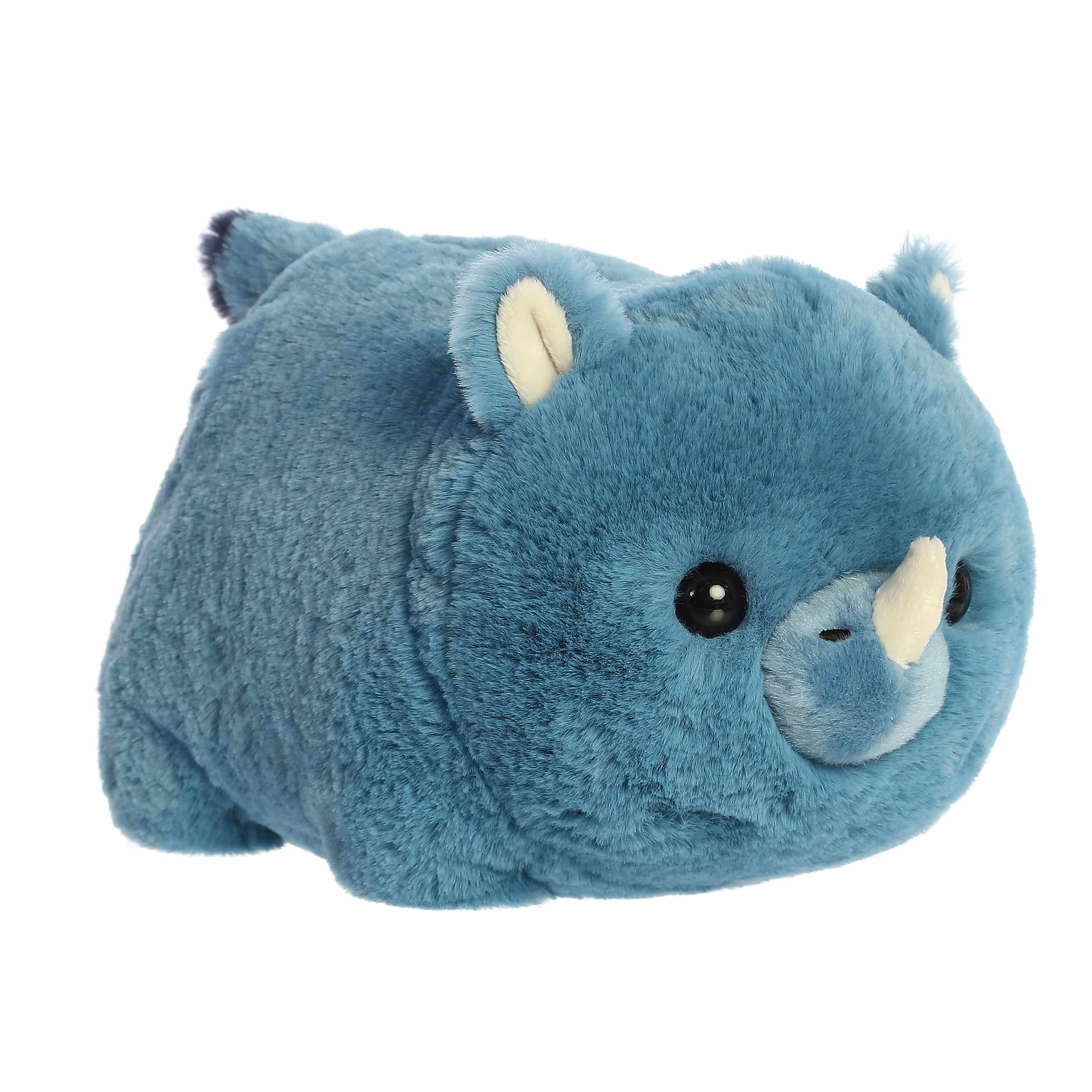 Rhino plush from the Spudsters collection, combining the sturdy allure of a rhinoceros with a cute, potato-like form