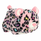 Pink Leopard plush from the Spudsters collection, featuring eye-catching pink and multicolored spotted fur