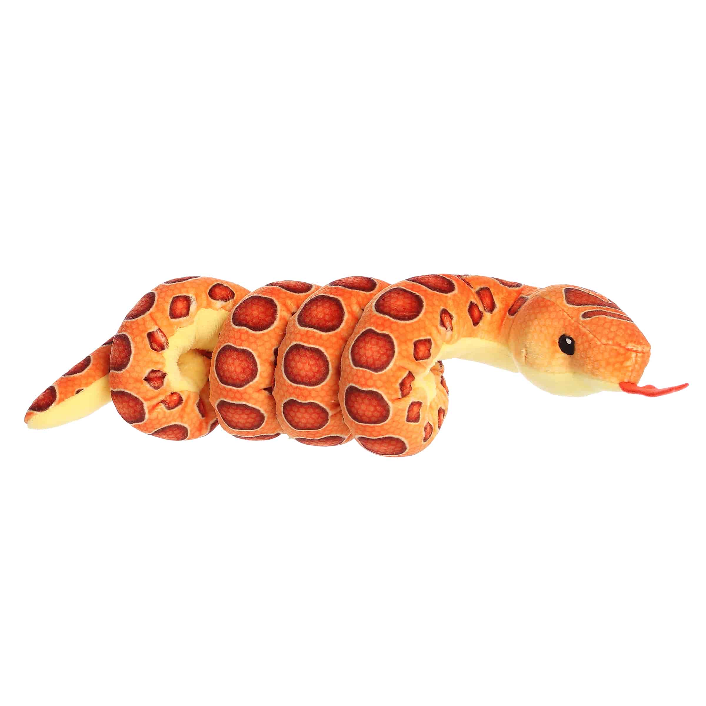 An orange-and-red corn snake plush designed to wrap around the wrist from Wrist Wranglers by Aurora.