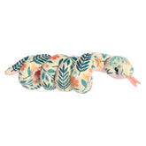 A floral-patterned snake plush with embroidered eyes designed to wrap around the wrist from Wrist Wranglers