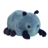 A round blue beetle plush with navy accents and small antennae from Spudsters by Aurora.
