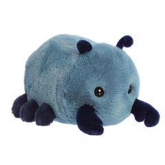 A round blue beetle plush with navy accents and small antennae from Spudsters by Aurora.