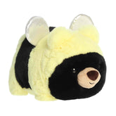 A round golden bear plush with black accents and silver bee wings from Spudsters by Aurora.