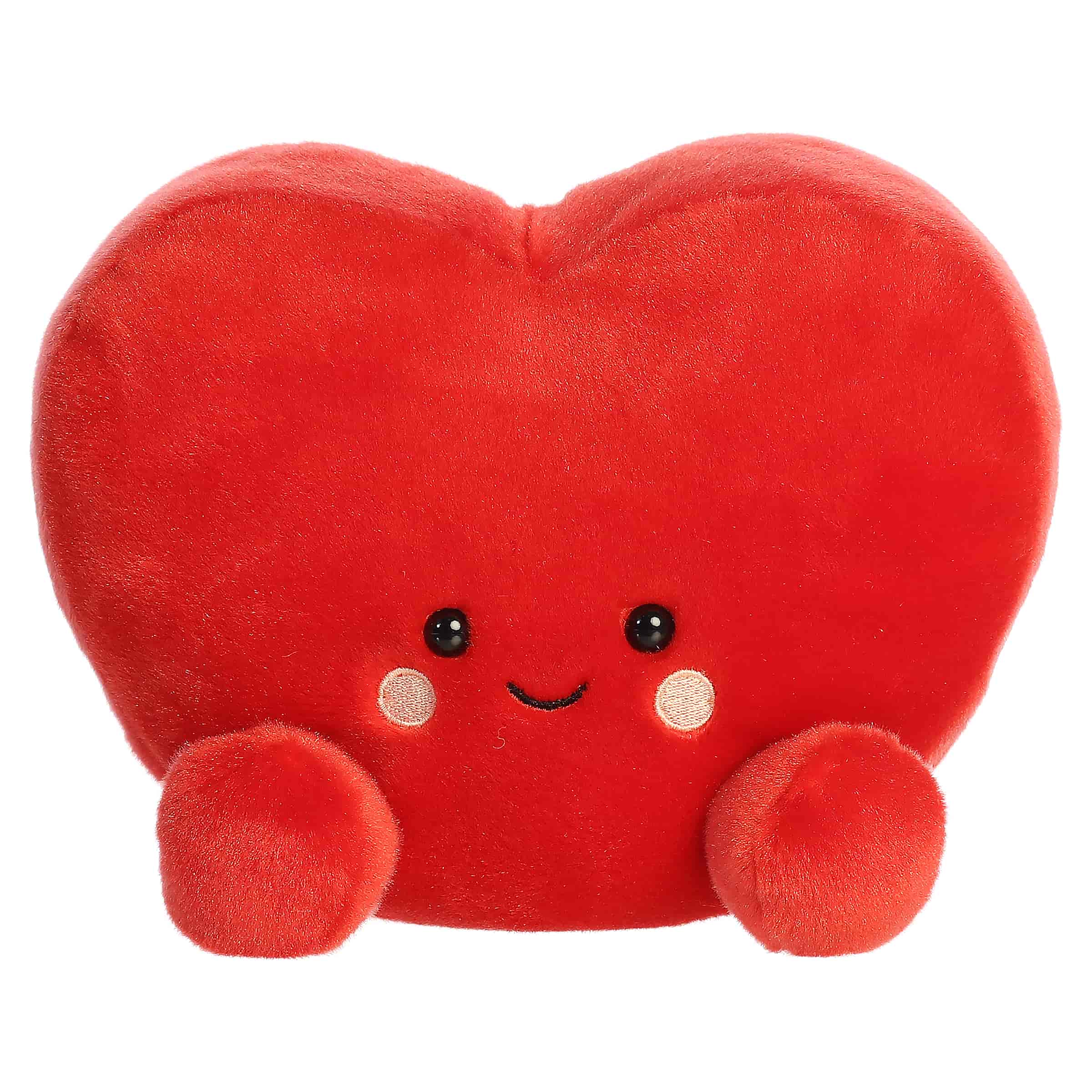 Amore Heart plush, large red heart shape with rosy cheeks and a friendly face, from Palm Pals.