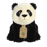 An Eco Hugs Panda plush by Aurora made from recycled materials featuring soft black-and-white fur